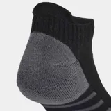 Pack de tres pares de medias deportivas Adidas Climacool de corte bajo, color negro con detalles en gris.