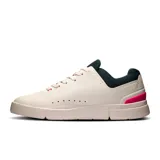 Championes urbanos de cuero sintético color blanco hueso, con detalles en verde oscuro y fucsia.