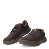 Zapato acordonado Caterpillar Hex Lite Cruise color marrón, confeccionado en cuero y textil técnico. Cuenta con forro 100% reciclado postindustrial, plantilla de espuma PU moldeada y suela de EVA ligera con construcción Strobel. La suela exterior es de goma.