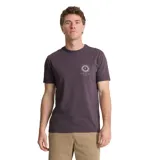 Remera color bordeaux con estampado en el pecho de un sol con texto.