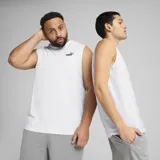 Musculosa blanca de algodón con logo Puma estampado en negro en el pecho.