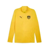 Camiseta de entrenamiento Puma color amarillo con cierre corto, escudo del Club Atlético Peñarol y logo de Puma estampados en negro.