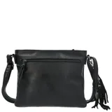 Cartera bandolera Hush Puppies color marrón, con bolsillo frontal con cierre y llavero colgante.