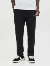 Pantalón de jogging negro de algodón con cintura elástica y cordón ajustable.