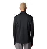 Polera deportiva Columbia negra de manga larga con media cremallera en el cuello y tecnología Omni-Wick para mantenerte seco y fresco.