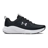 Championes Under Armour Charged Commit TR 4, color gris claro con logo negro y suela blanca.