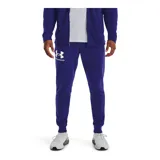 Pantalón de jogging gris jaspeado de Under Armour, modelo Rival Terry Jogger, para hombre. Confeccionado en tejido de felpa suave, con cintura elástica ajustable con cordón y logo de la marca estampado en la pierna izquierda.