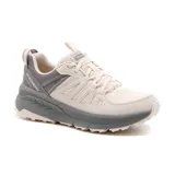 Zapatillas deportivas Skechers Switch Back - Cascades, color beige con detalles en gris. Capellada de malla y superposiciones sintéticas, plantilla Skechers Air-Cooled Memory Foam y suela de goma con buena tracción.