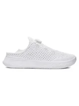 Zapatillas deportivas Under Armour modelo SlipSpeed Trainer, color blanco, unisex. Diseño slip-on con ajuste BOA y capellada perforada para mayor ventilación. Ideales para entrenamiento y uso diario.