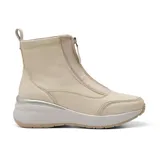 Bota casual color beige con cierre frontal y plataforma.