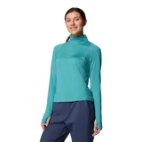 Remera deportiva Columbia negra de manga larga con medio cierre frontal y tecnología Omni-Wick para control de la humedad y neutralización de olores.