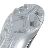 Championes de fútbol Adidas F50 Messi Club FG, diseño unisex en blanco, rojo, negro y plateado.