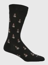 Calcetines marrones con diseño de perros blancos y marrones.