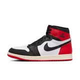 Championes de caña alta Air Jordan 1 Retro High Og, color blanco, negro y rojo.