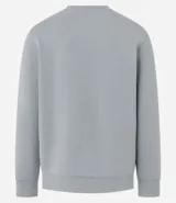 Buzo deportivo negro de poliéster con cuello redondo y mangas largas.