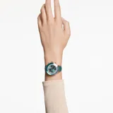 Reloj Octea Chrono, Fabricado en Suiza, Correa de piel, Verde, Acabado tono oro rosa