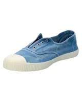 Zapatillas Natural World modelo Greece, color verde agua, sin cordones, fabricadas en España con algodón orgánico y suela de goma.