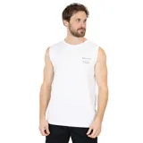 Musculosa blanca de algodón y poliéster con cuello redondo y logo estampado en el pecho.