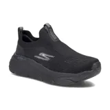 Championes Skechers Max Cushioning Elite color negro, sin cordones, con capellada de tejido knit, plantilla Air-Cooled Goga Mat y entresuela Ultra Go.