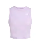 Musculosa deportiva Adidas Train Essentials Boxy Workout Tank Top color lila con logo blanco estampado en el pecho.