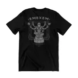 Remera negra de 100% algodón con logo impreso en el pecho.