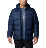 Campera puffer azul marino con capucha, tecnología Omni-Heat reflectante en el interior y Omni-Shield resistente al agua y las manchas.