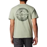Remera amarilla de algodón orgánico con logo de Columbia estampado en el pecho.