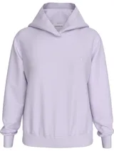 Buzo morado con capucha, confeccionado en 88% algodón regenerativo, con insignia bordada de Calvin Klein Jeans.