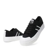 Championes de lona blancos con plataforma.