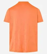 Remera deportiva negra de poliéster y elastano, con tecnología Dry, cuello redondo, manga corta y estampa jacquard.