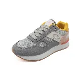 Zapatillas urbanas Osada, color gris con detalles en blanco, amarillo y rosa.