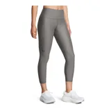 Calza gris de Under Armour, de corte capri, con cintura alta y bolsillo lateral.