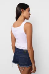 Musculosa marrón de morley de algodón sin mangas con escote en v.