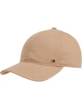 Gorra de béisbol color beige con diseño de espiga, logo de Tommy Hilfiger bordado en el frente y hebilla metálica ajustable en la parte trasera.