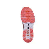 Championes de running blancos con detalles en naranja, amarillo y rosa.