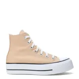 Championes Converse Chuck Taylor All Star Lift Platform HI color beige, de caña alta y plataforma.