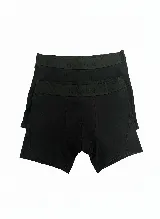 Pack de dos bóxers negros lisos con cintura elastizada con el logo de la marca.