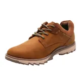 Zapato acordonado color marrón de cuero y gamuza, con suela de goma con tecnología Honey Foam y plantilla de algodón orgánico.