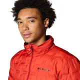 Campera puffer Columbia Delta Ridge II, color rojo, con cierre frontal, cuello alto y bolsillos laterales con cierre. Cuenta con tecnología Omni-Heat™ para mantener el calor corporal y HeatSeal™ para evitar la pérdida de calor.