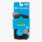 Calcetín de trekking gris oscuro con detalles en gris claro y logo de la marca en la parte superior. Confeccionado con tecnología Omni-Wick para la absorción de la humedad, fibras hidrofóbicas drirelease, Polygiene Odor Crunch para eliminar olores y Adaptiv Lycra para mayor confort. Cuenta con ventilación de malla, soporte para el arco del pie y talón en Y.