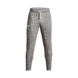 Pantalón de jogging Under Armour Rival Terry para hombre, color azul marino, con logo bordado en blanco en la pierna izquierda y cordón de ajuste blanco en la cintura.