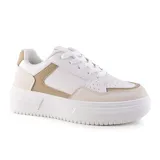 Championes deportivos American Sport Wish, color blanco con detalles en beige y suela alta.