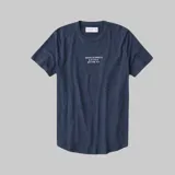 Remera de algodón con dobladillo redondeado y logo bordado de Abercrombie.