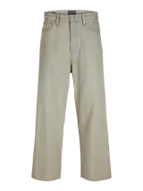 Jean de calce baggy con tiro alto, cierre con botones y silueta amplia. Confeccionado en denim de sarga con lavado stonewash.