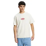 Remera color crema de manga corta con logo Rhythm estampado en el pecho.