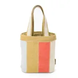 Bolsa matera de tela canvas combinada con división interna para organizar termo y mate. Incluye asa corta de mano.