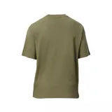 Camiseta negra de manga corta con logo de Lacoste bordado en el pecho.