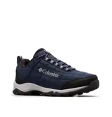 Zapatillas de trekking Columbia Firecamp Fleece III para hombre, color azul marino con detalles en negro y gris. Confeccionadas en material textil acolchado con forro polar y suela de goma con tecnología Omni-Grip.