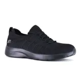 Championes Skechers Dynamight 2.0, color negro, con capellada de malla tejida, cordones elásticos y plantilla Memory Foam.