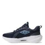 Championes de running Umbro Aerorun color negro con detalles en blanco. Presentan capellada de mesh y material sintético, suela de goma y logo de la marca en el lateral.